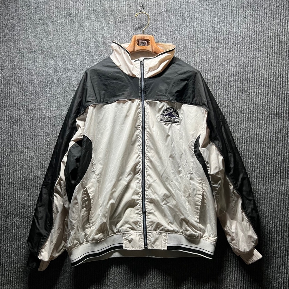 Vintage G‎ III Colorado Rockies Windbreaker Mens XXL White MLB Jacket Carl Banks